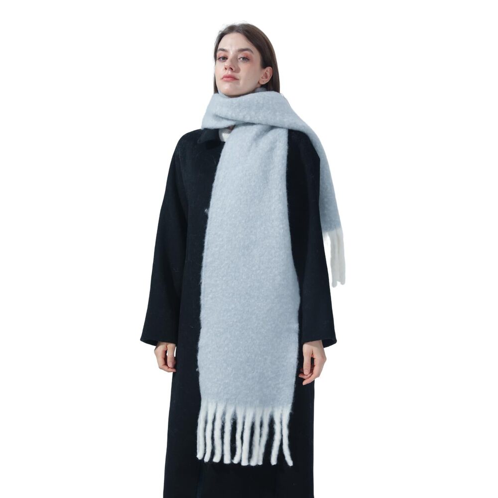 Womens Scarf Winter Solid Wool Blend Blanket Long… - image 3